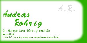 andras rohrig business card