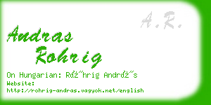 andras rohrig business card